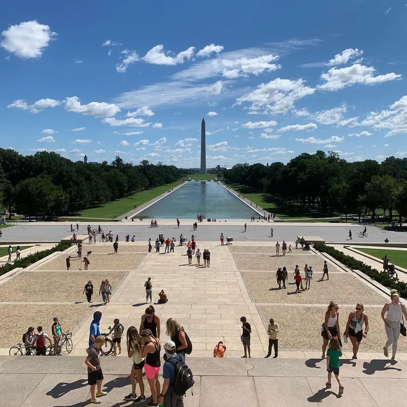 The memorial at the far end of the Reflecting Pool, the approach most visitors walk